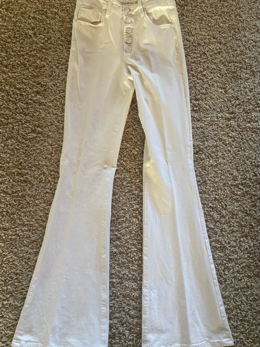 Unpublished Women’s Button Down Flare Leg White Jeans Size 26